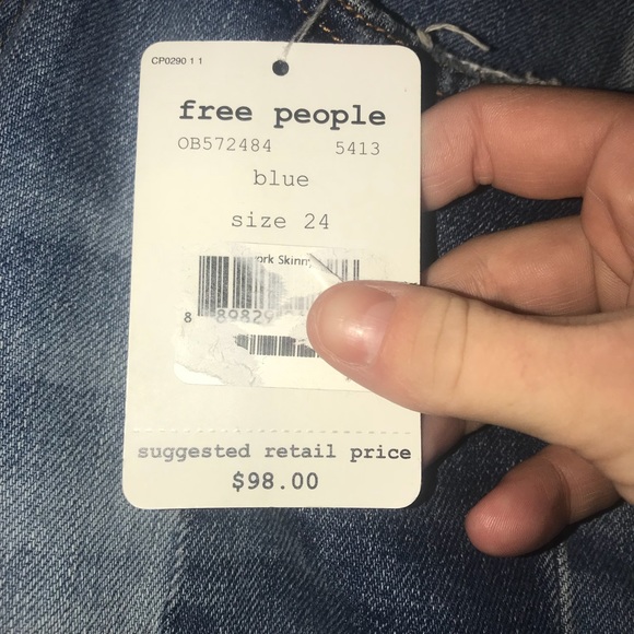 Free People Color-Block Boyfriend Jeans NWT - Picture 4 of 4